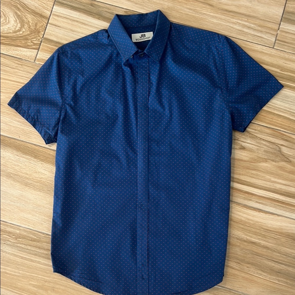 Workshop Republic Clothing Blue Casual Button Down Shirt